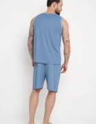  Pijama albastră din 2 piese cu maiou și pantaloni scurți largi Affevia