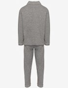  Pijamale din bumbac gri închis cu cămașă și pantaloni cu elastic în talie Ivamora