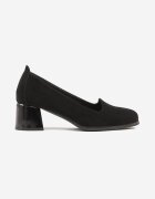 potocki Pantofi cu toc Negre Elegante cu toc gros cu branț din piele Tillivana