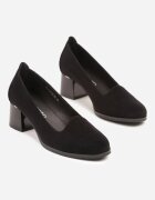 potocki Pantofi cu toc Negre Elegante cu toc gros cu branț din piele Tillivana