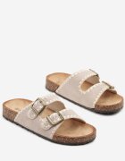 potocki Papuci Bej închis pe Talpă Groasă de Pluta cu Model Boho Odrielle