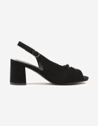 potocki Sandale Negre cu Ornament Metalic Tunesse