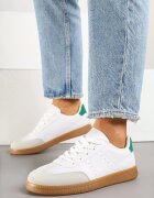 potocki Sneakers Albi în Stil Tenis cu Perforații Reiaris