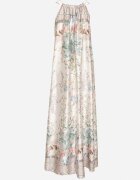 pretty Albă Rochie din satin cu flori cu legătură decorativă Fenasella