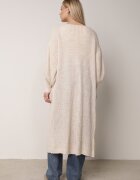 pretty Cardigan bej deschis lung cu mânecă bufantă Folote