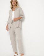 pretty Compleu bej din bumbac și muselină Cămașă cu mâneci reglabile și pantaloni Janilene