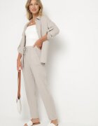 pretty Compleu bej din bumbac și muselină Cămașă cu mâneci reglabile și pantaloni Janilene