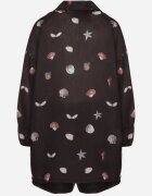 pretty Compleu Negru din Vâscoză Cămașă și Pantaloni scurți cu Motiv Marin Reivienne