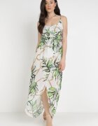 pretty Rochie Albă-Verde Thialcia
