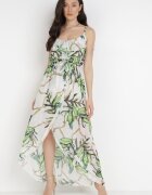 pretty Rochie Albă-Verde Thialcia