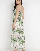 pretty Rochie Albă-Verde Thialcia