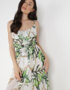 pretty Rochie Albă-Verde Thialcia
