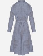 pretty Rochie Albastră cu croială de cămașă cu curea cu cataramă Evelmio