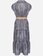 pretty Rochie Albastră Decorată Cu O Cureaua Împletită Și Cu Nasturi Filianea