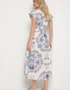 pretty Rochie Albastră din Viscoză cu Croială Tip Cămașă cu Curea cu Cataramă Nitasiela