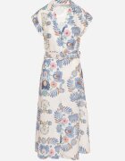 pretty Rochie Albastră din Viscoză cu Croială Tip Cămașă cu Curea cu Cataramă Nitasiela