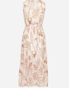 pretty Rochie Bej Petrecută cu Viscoză cu Cordon Nativire