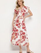 pretty Rochie Bordeaux din Vâscoză cu Croială tip Cămașă cu Curea cu Cataramă Nitasiela
