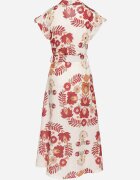 pretty Rochie Bordeaux din Vâscoză cu Croială tip Cămașă cu Curea cu Cataramă Nitasiela