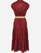 pretty Rochie Bordo Decorată cu curea împletită și nasturi Filianea