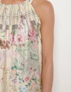 pretty Rochie de satin galbenă cu flori cu legătură decorativă Fenasella