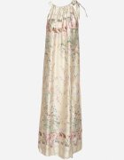 pretty Rochie de satin galbenă cu flori cu legătură decorativă Fenasella
