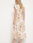 pretty Rochie Galbenă din viscoză cu croială tip cămașă cu curea cu cataramă Nitasiela