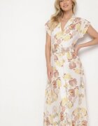 pretty Rochie Galbenă din viscoză cu croială tip cămașă cu curea cu cataramă Nitasiela