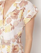 pretty Rochie Galbenă din viscoză cu croială tip cămașă cu curea cu cataramă Nitasiela