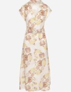 pretty Rochie Galbenă din viscoză cu croială tip cămașă cu curea cu cataramă Nitasiela