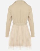 pretty Rochie Mini Petrecută Bej deschis cu Curea și Tul la Tiv Anaida
