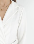 pretty Rochie Mini Tip Plic Albă cu Cordon și Tul la Bază Anaida
