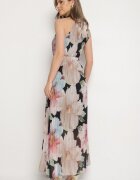 pretty Rochie Neagră cu Pliuri Legătură și Curea cu Cataramă Nitenna