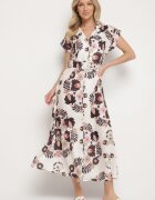 pretty Rochie Neagră cu Viscoză cu Croială tip Cămașă cu Curea cu Cataramă Nitasiela
