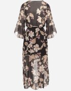 pretty Rochie neagră din bumbac petrecută cu croială asimetrică și cordon legat Niteira