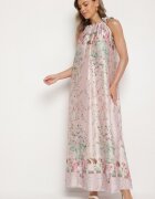 pretty Rochie roz deschis din satin cu flori cu legătură decorativă Fenasella