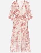pretty Rochie Roz din Bumbac Petrecută cu Croială Asimetrică și Cordon Niteira