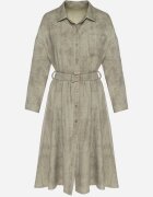 pretty Rochie Verde cu croială tip cămașă cu centură și cataramă Evelmio