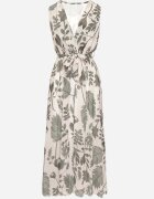 pretty Rochie Verde Petrecută cu Viscoză și Cordon Legat Nativire