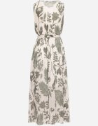 pretty Rochie Verde Petrecută cu Viscoză și Cordon Legat Nativire