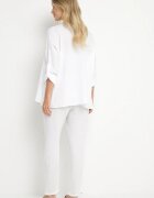 pretty Set alb din muselină de bumbac Cămașă cu Mâneci Reglabile și Pantaloni Janilene