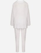 pretty Set alb din muselină de bumbac Cămașă cu Mâneci Reglabile și Pantaloni Janilene