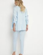pretty Set Albastru deschis de bumbac de muselină Cămașă cu Mâneci Reglabile și Pantaloni Janilene