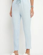 pretty Set Albastru deschis de bumbac de muselină Cămașă cu Mâneci Reglabile și Pantaloni Janilene