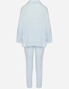 pretty Set Albastru deschis de bumbac de muselină Cămașă cu Mâneci Reglabile și Pantaloni Janilene