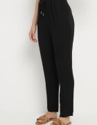 pretty Set Negru de Muselină din Bumbac Cămașă cu Mâneci Reglabile și Pantaloni Janilene