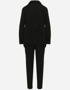 pretty Set Negru de Muselină din Bumbac Cămașă cu Mâneci Reglabile și Pantaloni Janilene