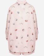 pretty Set Roz din Viscoză Cămașă și Pantaloni scurți cu tematică marină Reivienne