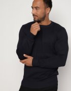  Pulover Bleumarin Viscoză cu Decolteu Rotund Croială Clasică Manohari