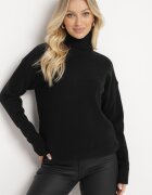  Pulover cu guler înalt Negru Clasic cu croială boxy Deritha